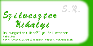 szilveszter mihalyi business card